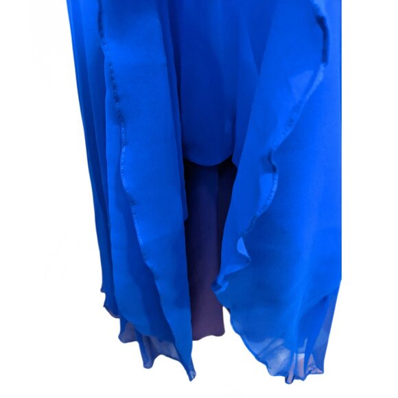 Vintage Augustat 80s Beaded Prom Gown Dress Art Deco Sequined Formal Sz 42/L - Picture 11 of 16